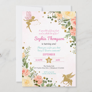 Blumenzwiebeln Glitzer 1. Geburtstag Einladung