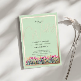 Blumenzwiebeln Grüne Rose Folien Feiertagskarte