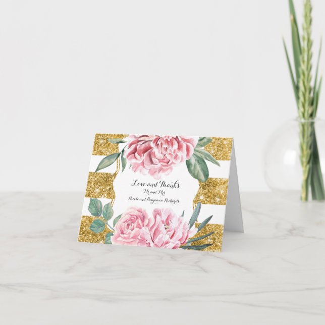 Blumenzwiebeln mit Gold und Weiß Streifen Danke (Vorderseite)