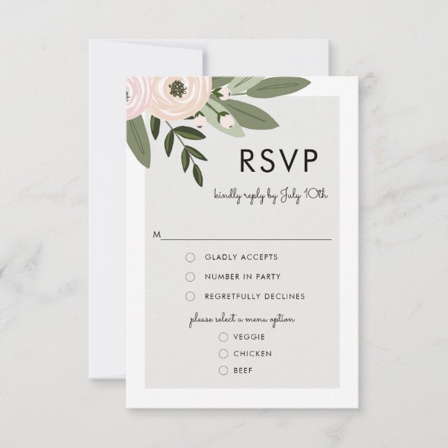 Blumenzwiebeln, UAWG Menu Card RSVP Karte (Vorderseite)