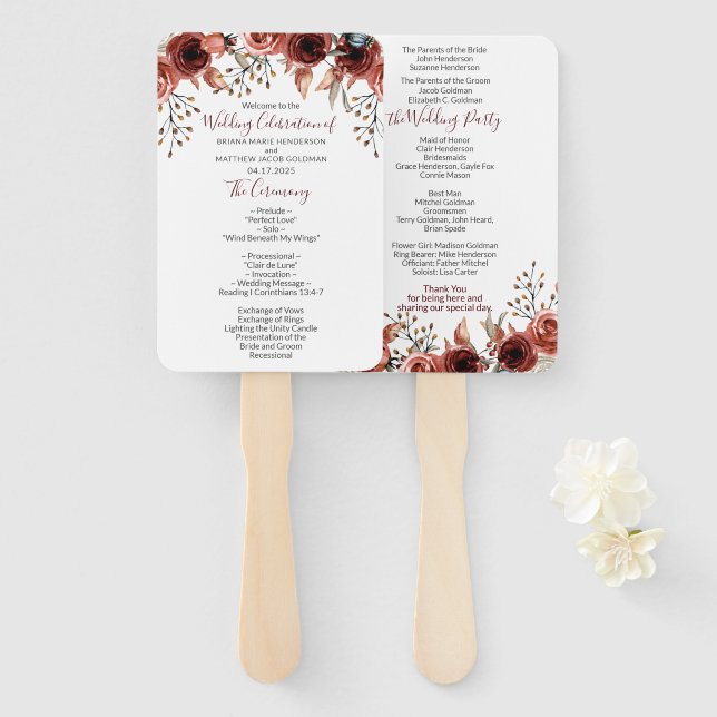 Blumenzwiebelprogramm für Herbst Hand Fan Fächer (Vorne und Hinten)