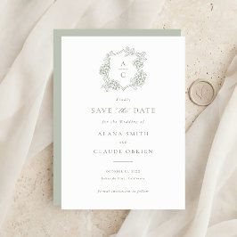 Blumig Elegante Grüne Hortensie Save-the-Date Einladung