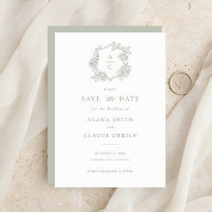 Blumig Elegante Grüne Hortensie Save-the-Date Einladung
