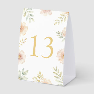 Blumig elegante Tischnummer für die Hochzeit Tischaufsteller