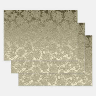 Blumig Elegantes Salbeigrün Modern Geschenkpapier Set
