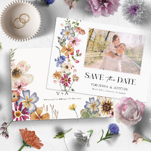 Blumig Farbiger Save The Date