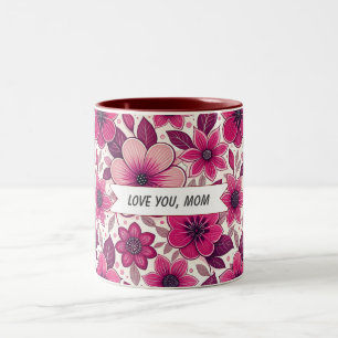 Blumig "Ich liebe Dich, Mutti" Zweifarbige Tasse
