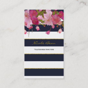 Blumig mit falschem Goldglitter Moderne elegante C Visitenkarte
