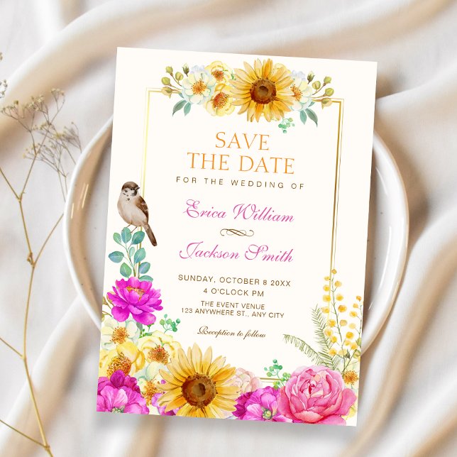 Blumige ästhetische Hochzeit Save The Date (Von Creator hochgeladen)