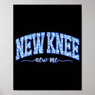 Blumige blaue Toilette Neuer Knie Neue Ich Knieope Poster
