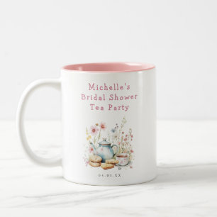 Blumige Brautparty-Teeparty Zweifarbige Tasse