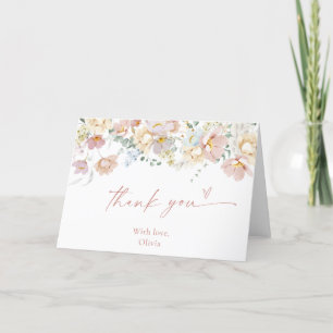 Blumige Dankeskarten für den Babyshower, Wildblume Dankeskarte