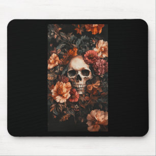 Blumige dezente Totenkopf-Akzente Schädelkunst  Mousepad