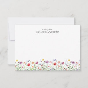 Blumige elegante Chic-Notizkarte Mitteilungskarte