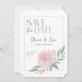 Blumige elegante Hochzeit Save The Date Karte