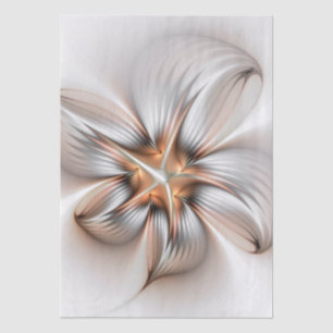Blumige Eleganz Moderne Abstrakte Fraktal-Kunst Seidenpapier