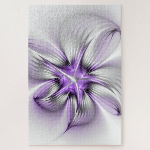 Blumige Eleganz Moderne Abstrakte Violette Fraktal