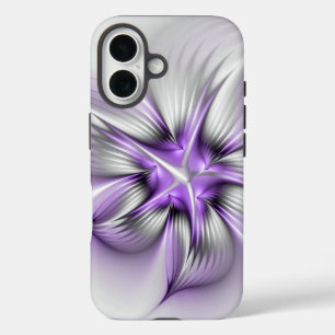 Blumige Eleganz Moderne Abstrakte Violette Fraktal iPhone 16 Hülle