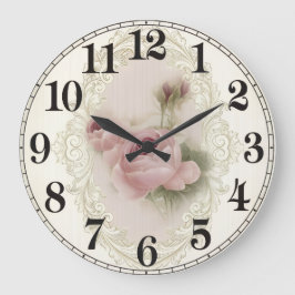 Blumige Eleganz Runde Acryl-Wanduhr Große Wanduhr