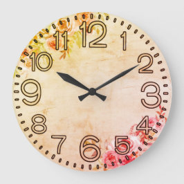 Blumige Eleganz Runde Acryl-Wanduhr Große Wanduhr