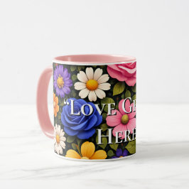 Blumige farbenfrohe individuelle Zitate Valentinsm Tasse