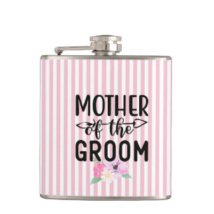 Blumige Flasche für die Mutter des Bräutigams Flachmann