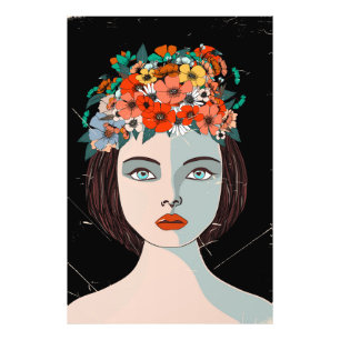 Blumige Frau Fotodruck