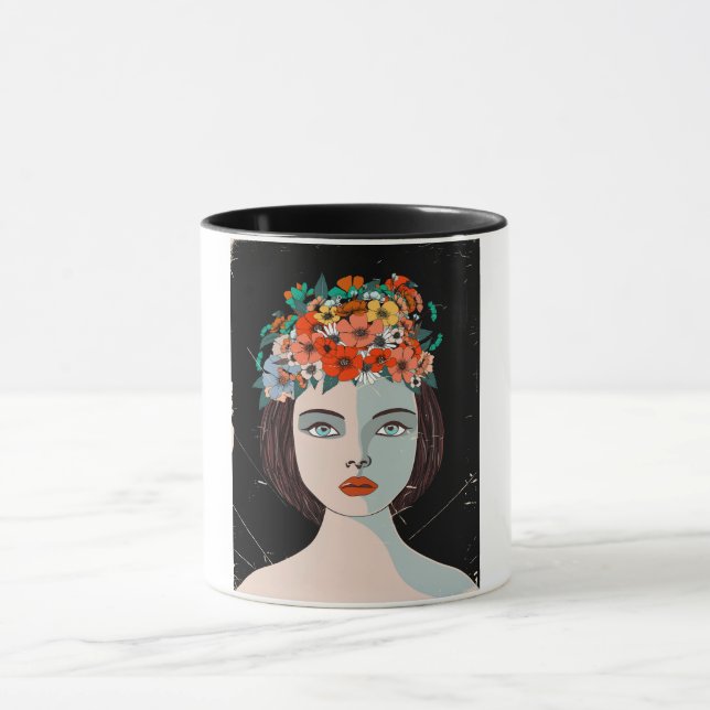 Blumige Frau Tasse (Zentrum)