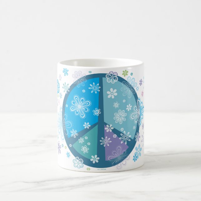 Blumige Friedenszeichen TASSE (Mittel)
