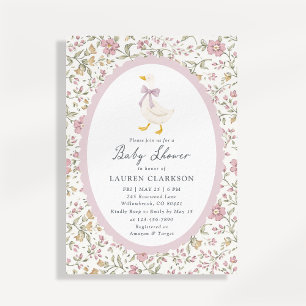 Blumige Gänse-Baby-Shower-Einladung Einladung
