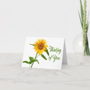 Blumige Gedanken an Dich Gelbe Sonnenblumen - Vers Karte