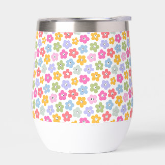 Blumige Grinsen Lebendige Farbige Spielende Pastel