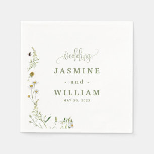 Blumige Hochzeit Serviette