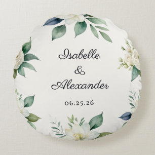 Blumige Hochzeitsandenkengeschmackvolle Dekoration Rundes Kissen