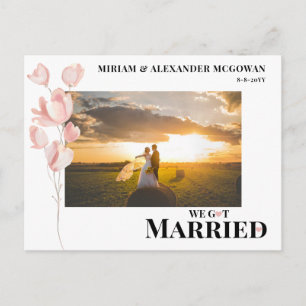 Blumige Hochzeitsanzeige Wir haben geheiratet Postkarte