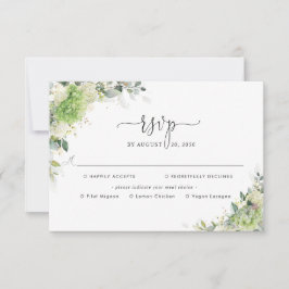 Blumige Hortensien-Hochzeit mit Essensauswahl-RSVP RSVP Karte