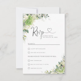 Blumige Hortensien-Hochzeit mit Essensauswahl-RSVP RSVP Karte