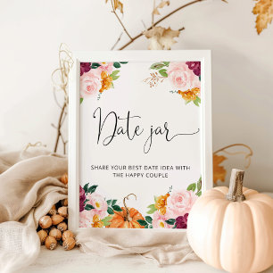 Blumige Ideen für einen Herbst-Date-Abend. Date-Gl Poster