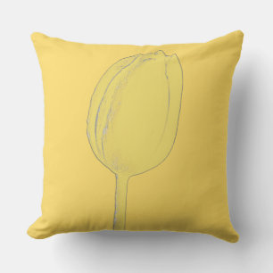 Blumige, künstlerische Senfgelb-Tulpen - Geschenk  Kissen