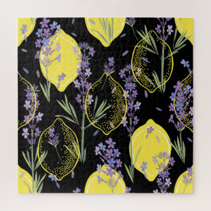 Blumige Lavendel Zitronen Vintage-Illustration