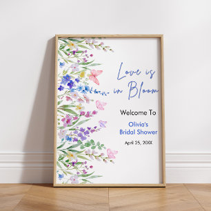 Blumige Liebe ist in Blüte Brautparty Willkommen  Poster