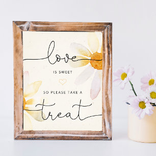Blumige Liebe ist süße Hochzeit Poster