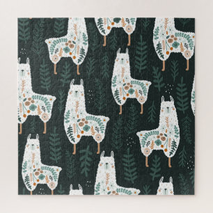 Blumige Llamas Cute Vintage-Textur