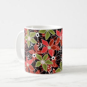 Blumige mehrfarbige Skizze Retro-Herbst Kaffeetasse