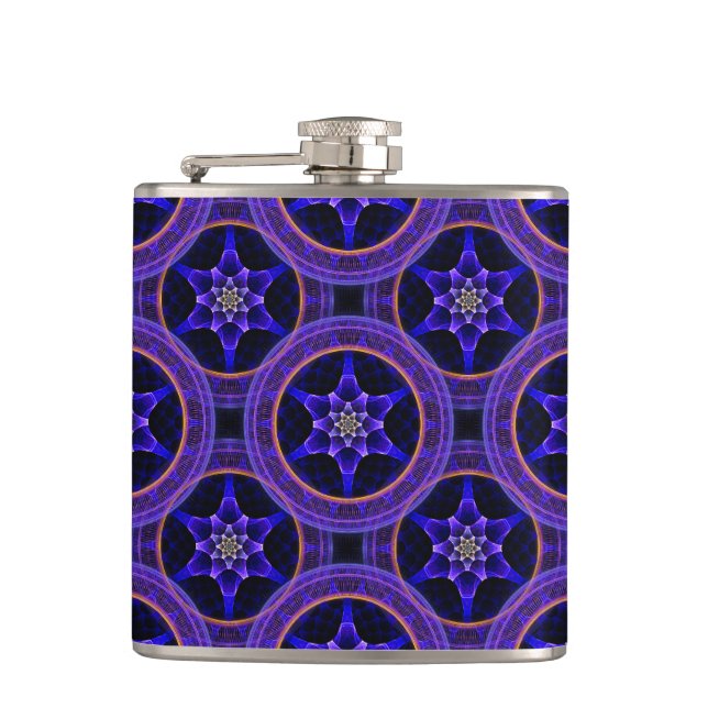 Blumige moderne Boho elegante abstrakte Muster #50 Flachmann (Vorderseite)