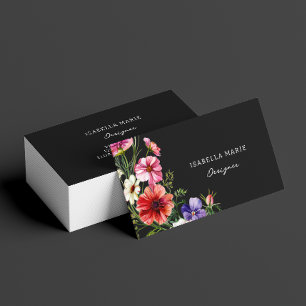 Blumige moderne elegante Designerin Visitenkarte
