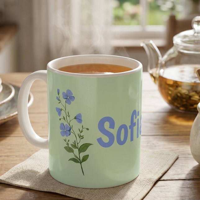 Blumige moderne personalisierte Daisy hübsche eleg Kaffeetasse (Von Creator hochgeladen)