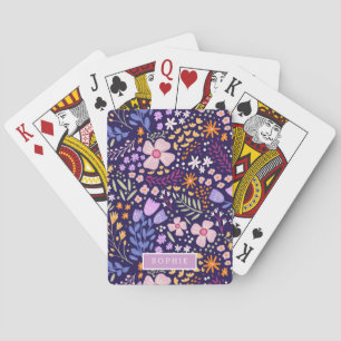 Blumige moderne Wildblumen Mädchenhaft Elegant Sty Spielkarten