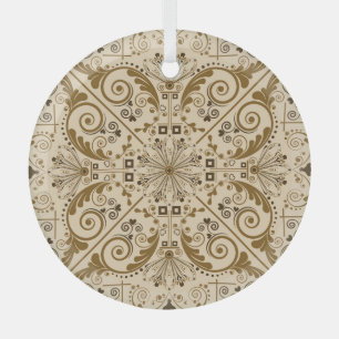 Blumige Nostalgie: klassischer Vintage-Hintergrund Ornament Aus Glas