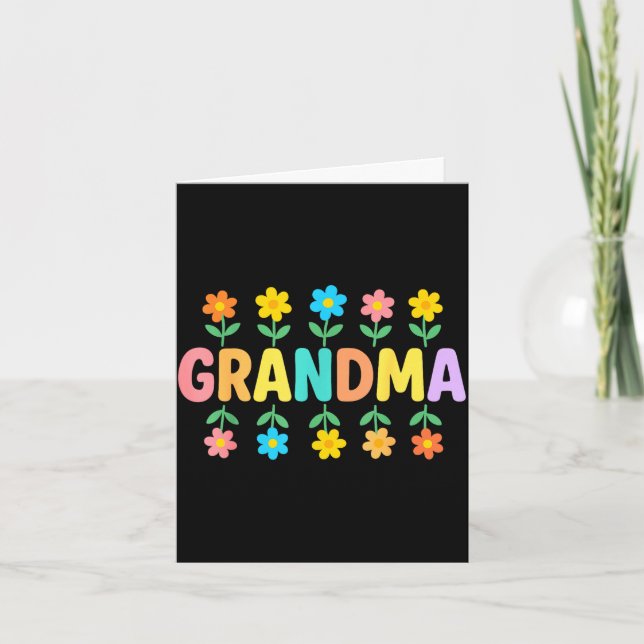 Blumige Oma Muttertag  Karte (Vorderseite)